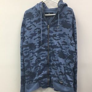 Men’s L/S Blue camouflage zip front sweatshirt